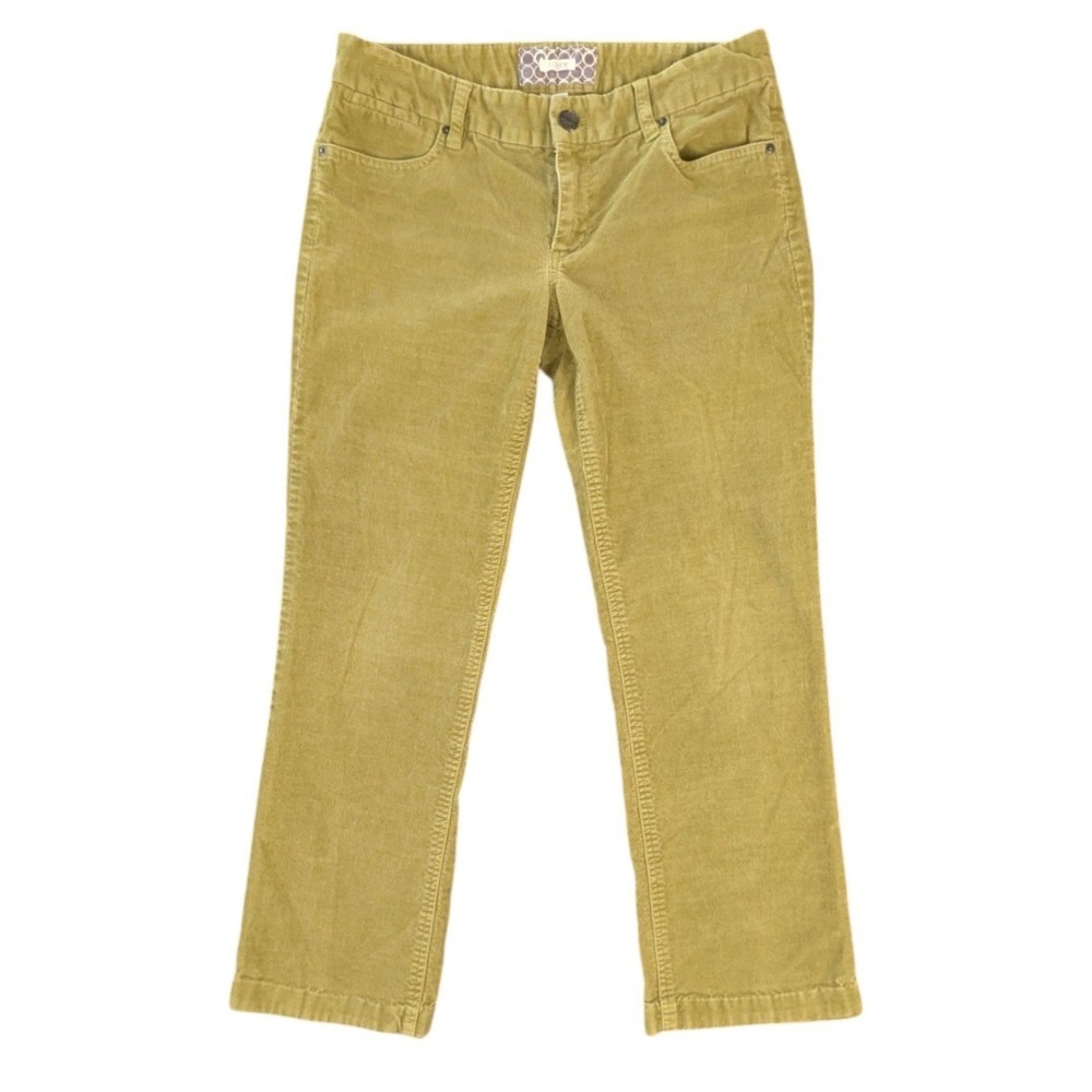 J.Crew Women 6S Bootcut Corduroy Pants Mustard Olive Cotton Blend Mid Rise
